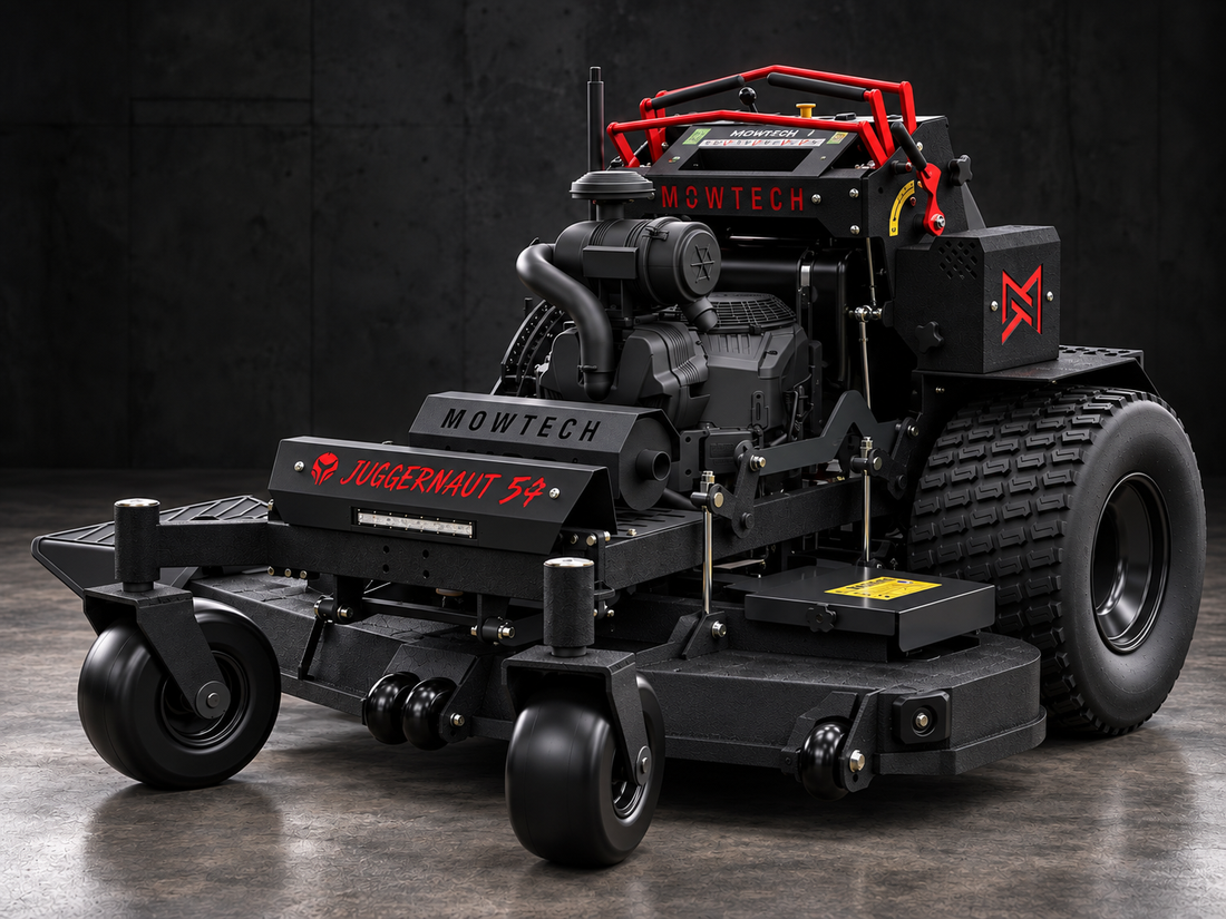 MOWTECH Juggernaut 54 XL commercial stand-on mower front left view