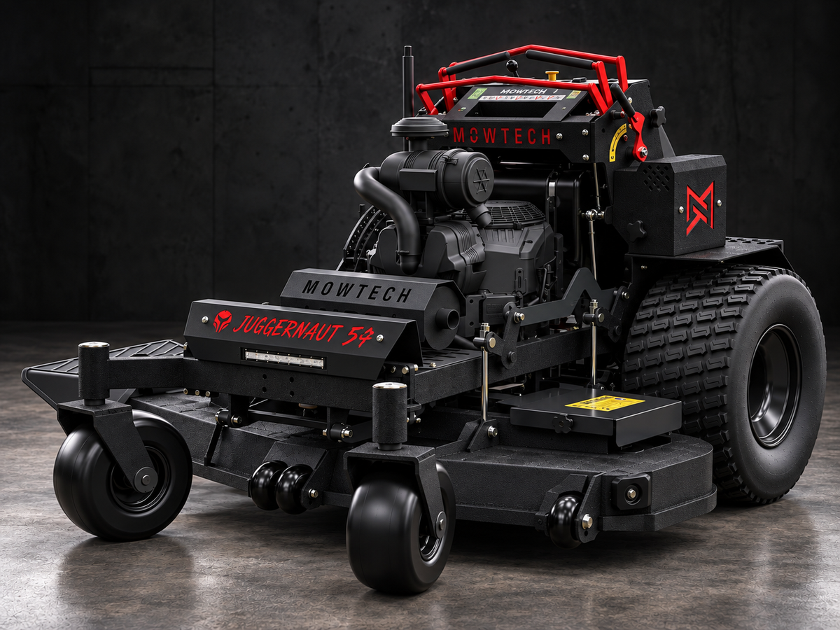 MOWTECH Juggernaut 54 XL commercial stand-on mower front left view