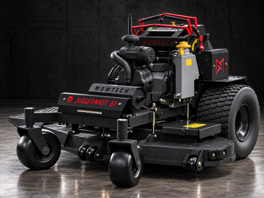MOWTECH Juggernaut 61 XL commercial stand-on mower front left view
