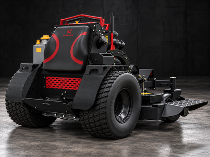 MOWTECH Juggernaut 72 XL commercial stand-on mower rear angle in showroom